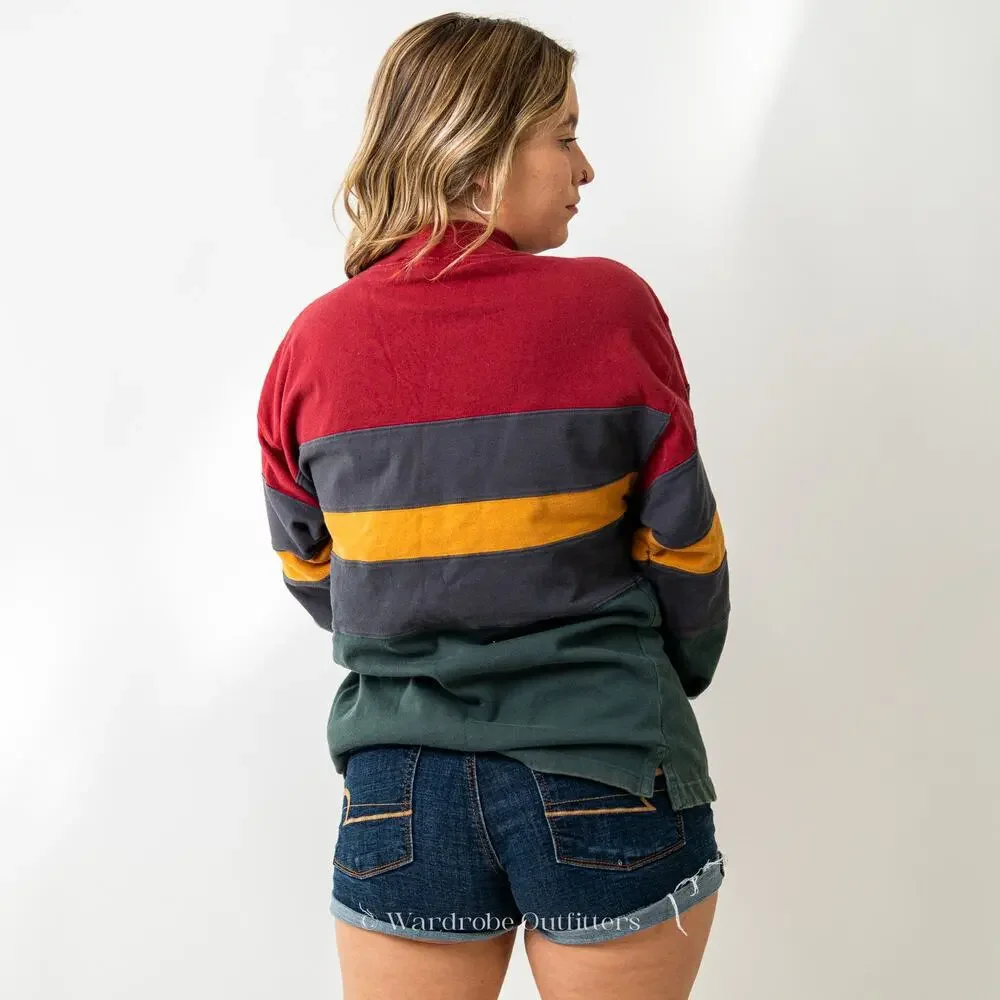 Vintage 90s Rugby Striped Sweatshirt - Picture 5 of 9
